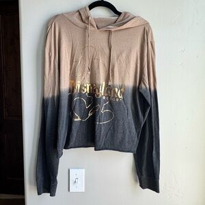 Disneyland Resort Ombre Hoodie Tan Black Mickey Graphic Cozy Park Style S